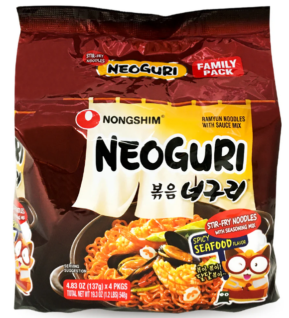 Nongshim Neoguri Stir-Fry Noodles Spicy Seafood/4*137g