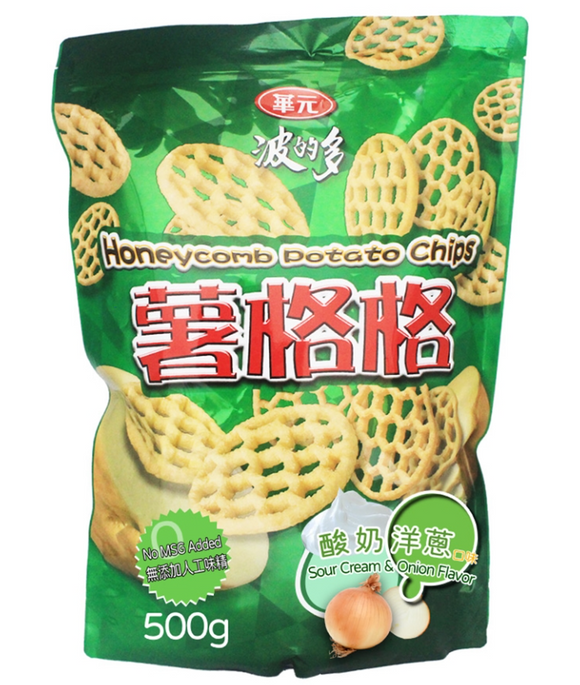 HY Honeycomb Potato Chips Sour Cream & Onion/500g