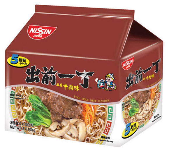 Nissin Beef Noodle/100Gx5PK