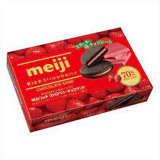 Meiji Rich Strawberry Chocolate Sandwich Biscuits/192g