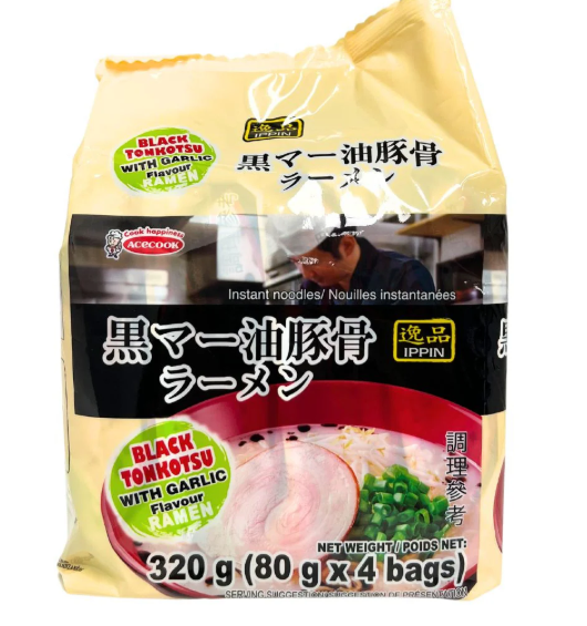 IPPIN Black Tonkotsu with Garlic Ramen/320g