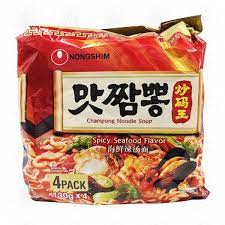 (L)NONGSHIM Champong Noodle Soup(Spicy Seefood Flav)/130g*4