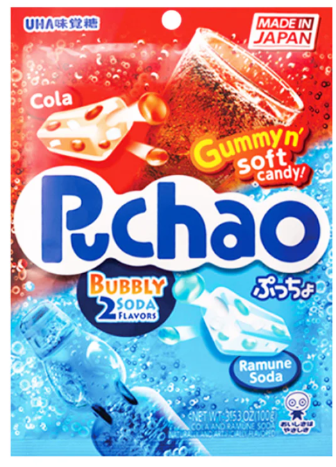 UHA Puchao Bubbly Soda Cola Candy/100g