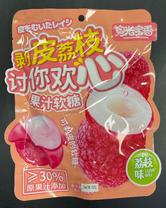 YUEGUANGBAOXIANG Fruit Soft Candy- Lychee Flavor/100g