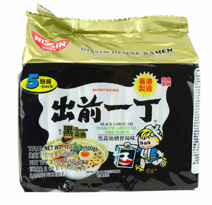 Nissin Blk Garlic Tonkotsu Noodles/5Pk