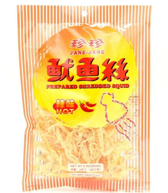 (L)Jen Jen Spicy Shredded Squid/85g - Davely's Asian Supermarket