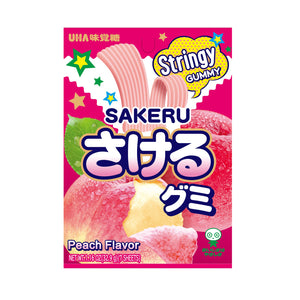 UHA Stringy Gummy Candy White Peach/32.9g