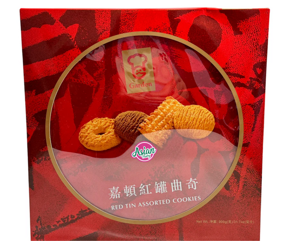 Garden Red Tin Assorted Cookies/900g