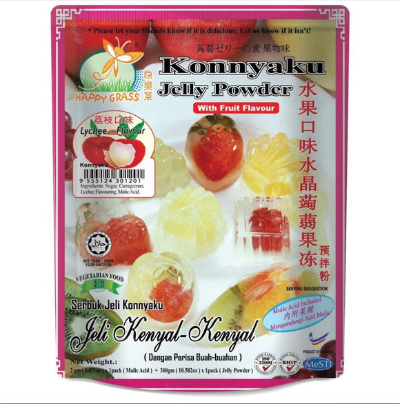Happy Grass Konnyaku Jelly Powder Lychee Flav/300g