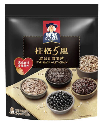 QUAKER FIVE BLACK MULTI-GRAIN CEREAL/500G