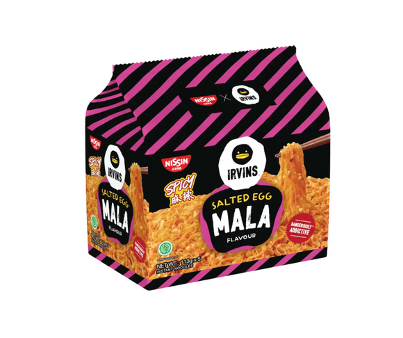 NISSIN Irvins Salted Egg Mala Instant Noodle/113Gx5pk