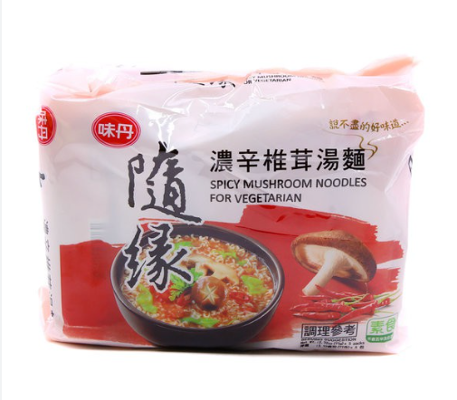 Wei Dan, Sui Yuan Veggie Spicy Mushroom Noodles/77g*5